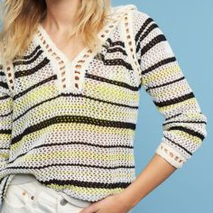 |Anthro| NWT Marielle Striped Knit Hoodie - Sz L